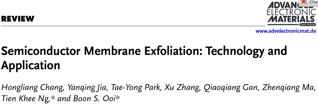 Semiconductor Membrane Exfoliation Technology and Application综述论文首页